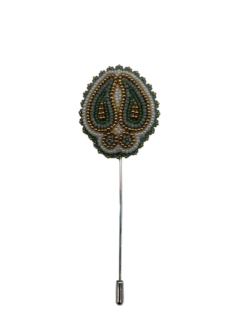 Cree Beaded Moose Track Lapel Pin
