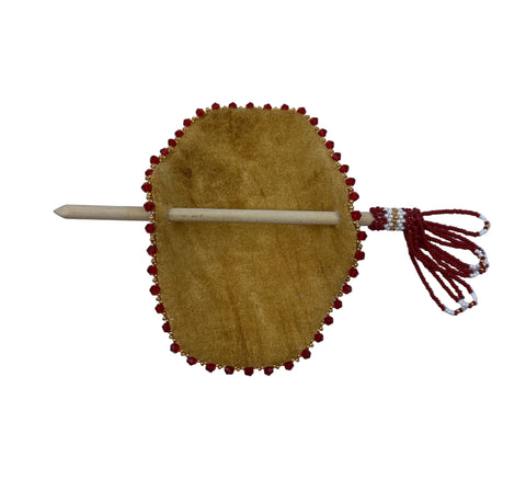 Smoked Moosehide Barrette