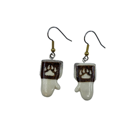 Carved Moose Antler Earrings