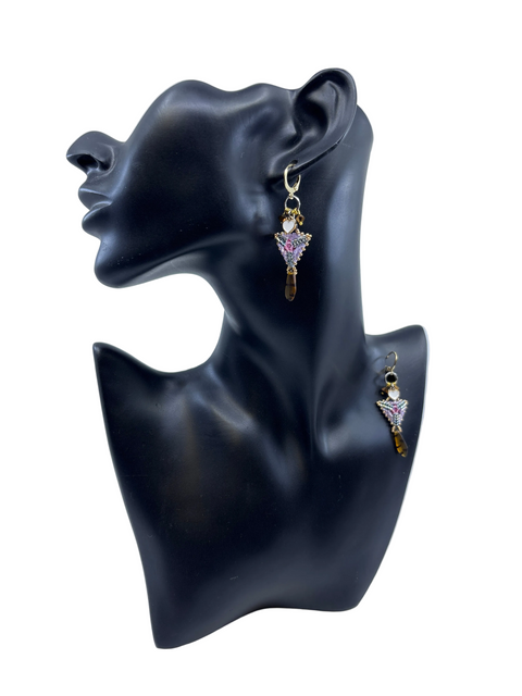 Mini Triangle Beaded Earrings