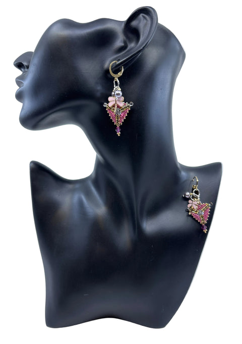 Mini Triangle Beaded Earrings