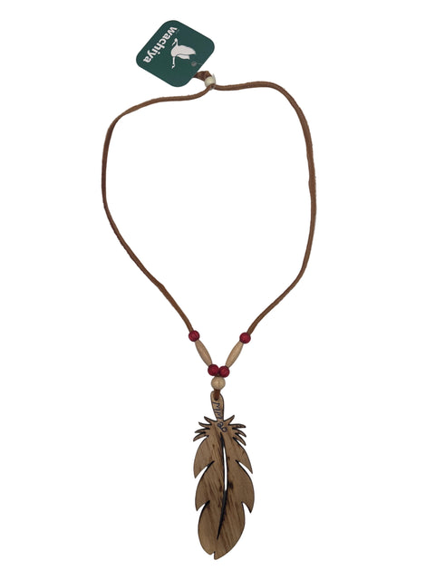 Wooden Feather Car Hanging (15")