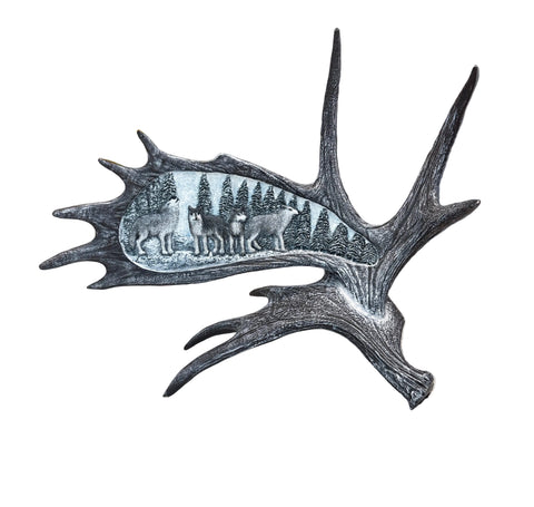 Two Antler's Grey with Wolves'