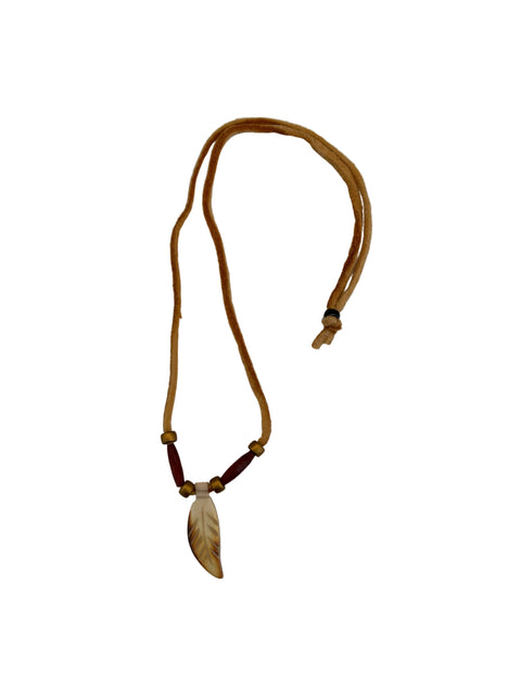 Brown & Gold Bone Necklace (14")