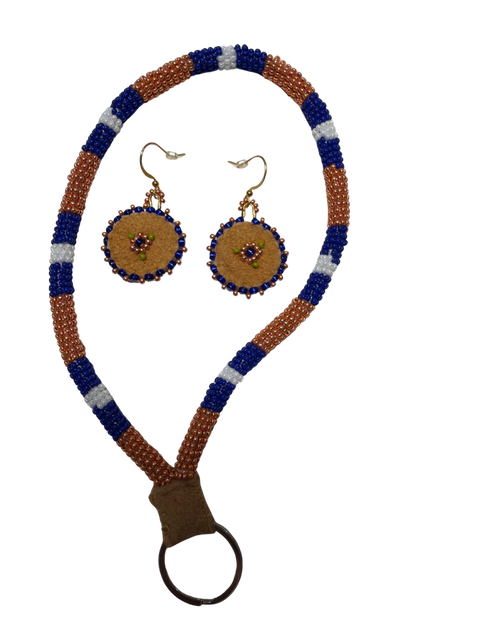 Beaded Lanyard & Earring Set — Moosehide Collection