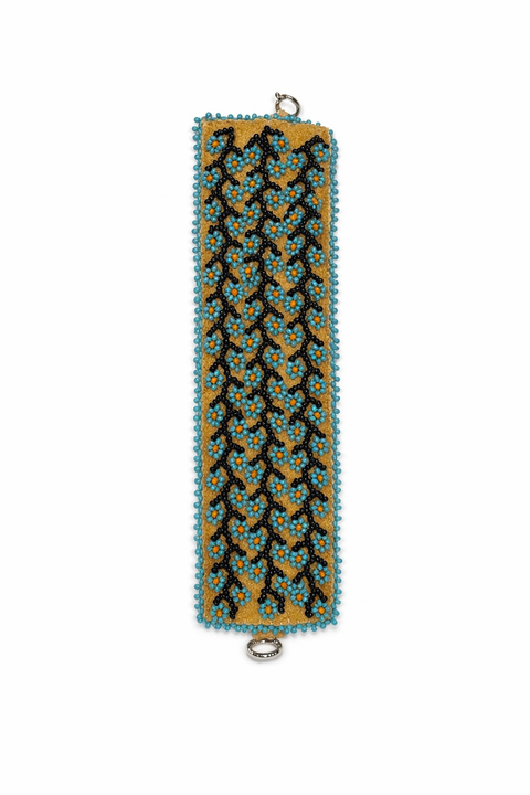 Tanned Moosehide Beaded Bracelet