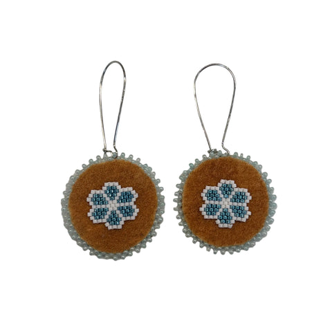 Stacey Moar Beaded Moosehide Earrings – 1.5"