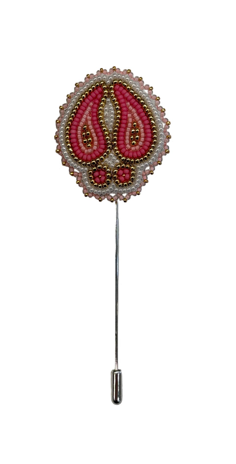 Cree Beaded Moose Track Lapel Pin