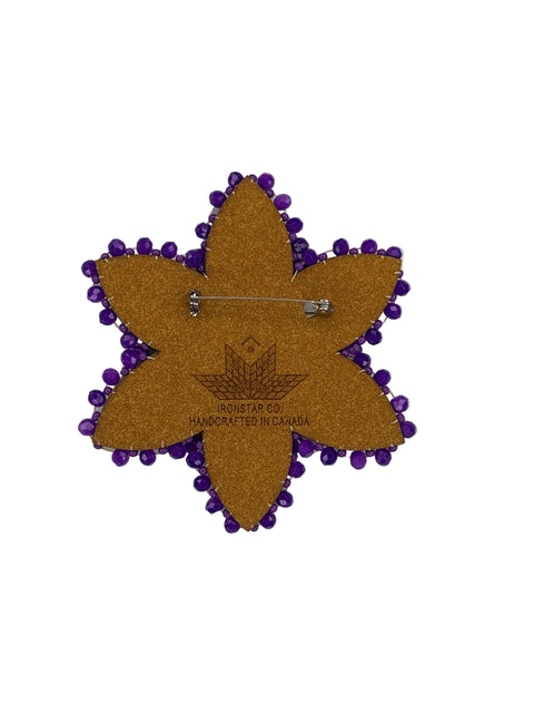 Handcrafted Beaded Moosehide Brooches by Amy