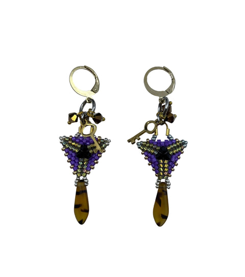 Mini Triangle Beaded Earrings