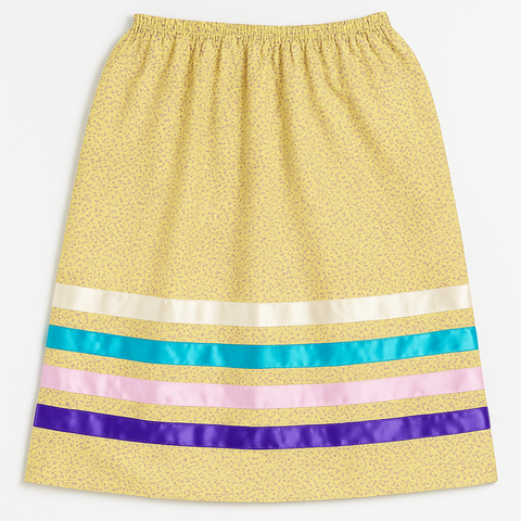 Ribbon Skirt – Yellow Floral (Adult Size)