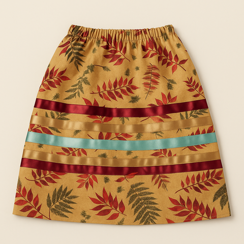 Ribbon Skirt – Autumn Fern Pattern