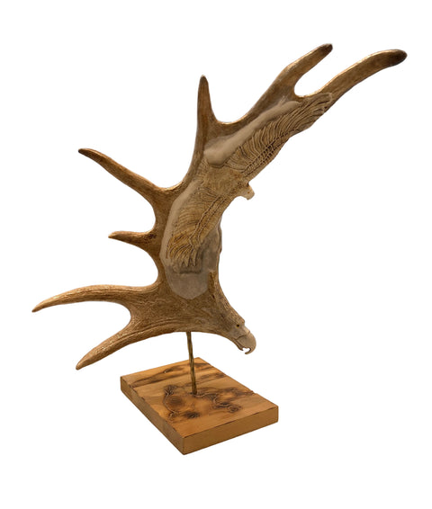 Soaring Eagle Antler Carving