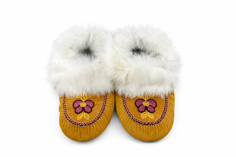 Handcrafted Cree Moccasins – Smoked Moosehide (Limited Pairs)