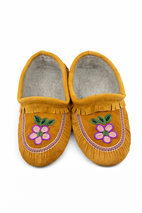 Handcrafted Cree Moccasins – Smoked Moosehide (Limited Pairs)