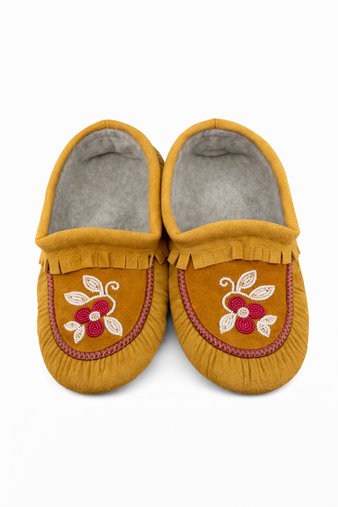 Handcrafted Cree Moccasins – Smoked Moosehide (Limited Pairs)