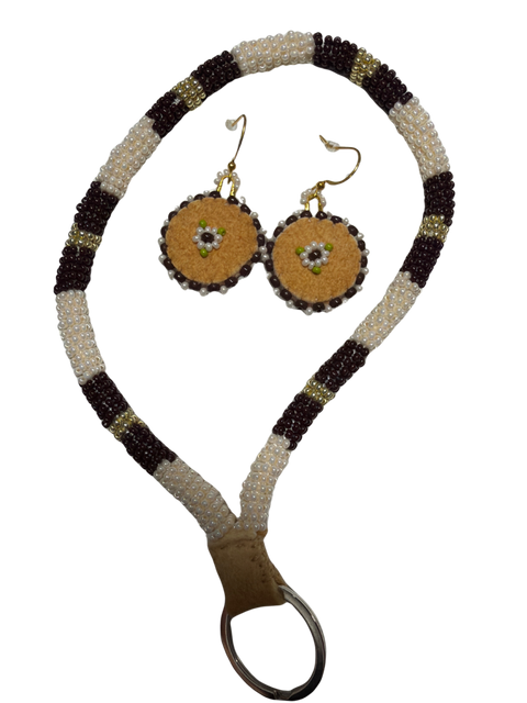 Beaded Lanyard & Earring Set — Moosehide Collection