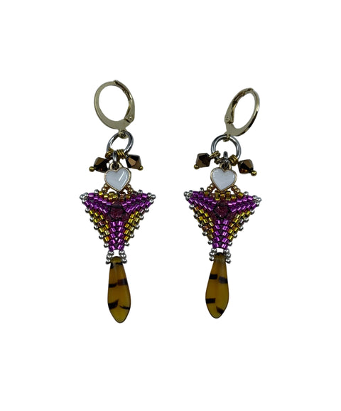 Mini Triangle Beaded Earrings