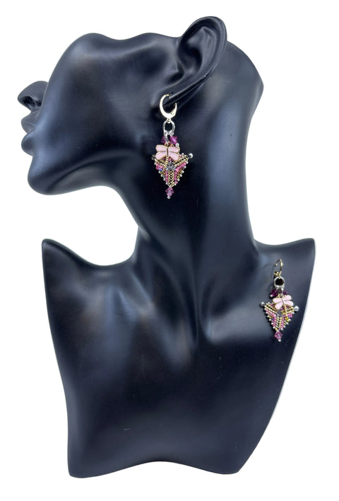 Mini Triangle Beaded Earrings