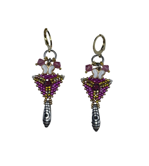 Mini Triangle Beaded Earrings