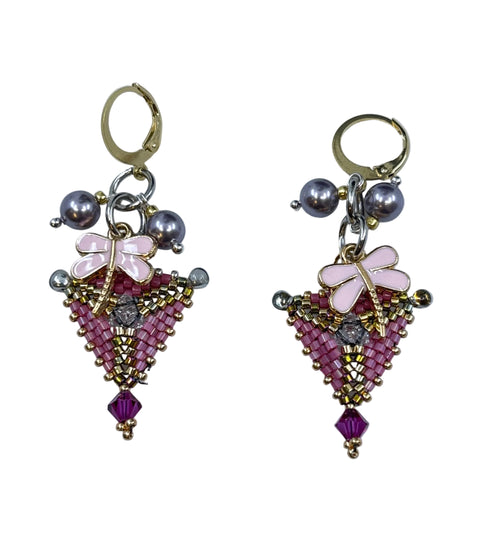 Mini Triangle Beaded Earrings