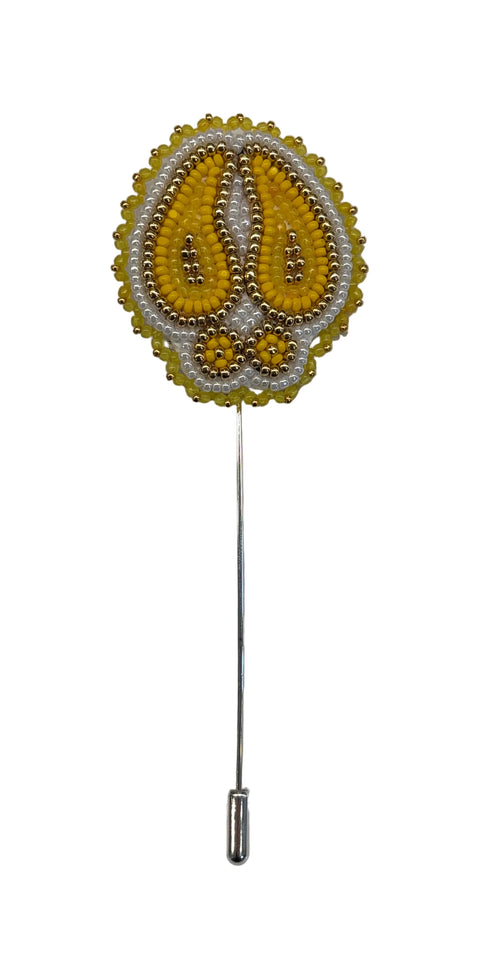Cree Beaded Moose Track Lapel Pin