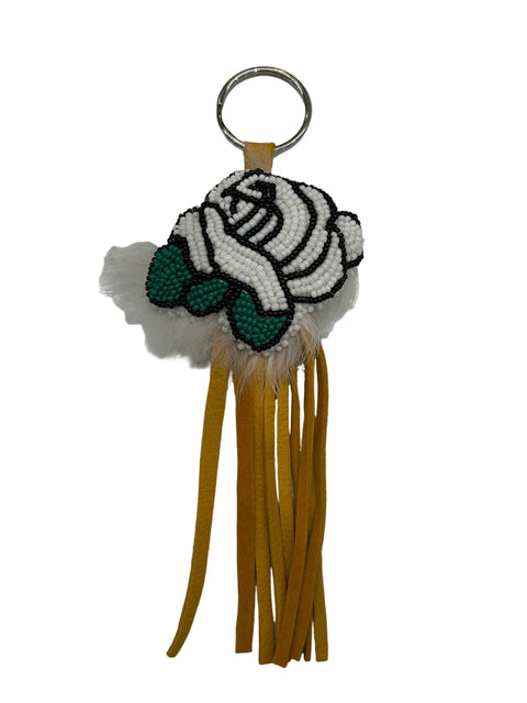 Beaded Rose Keychain, Assorted Colours