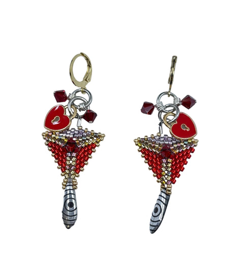 Mini Triangle Beaded Earrings