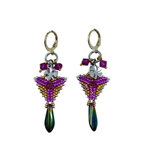 Mini Triangle Beaded Earrings