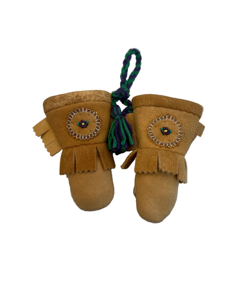 Mini Hanging Moosehide Gauntlets