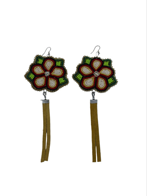 Large Beaded Earrings - Fringe