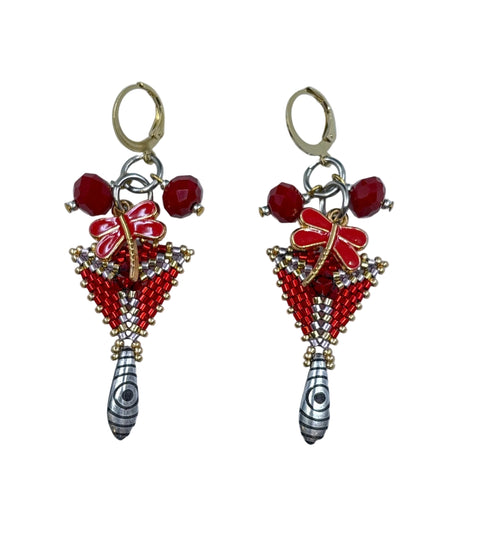 Mini Triangle Beaded Earrings