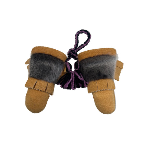 Mini Hanging Moosehide Gauntlets