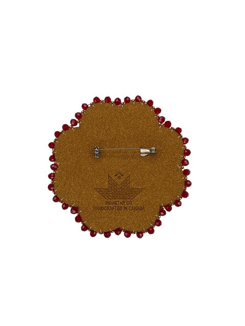Handcrafted Beaded Moosehide Brooches by Amy