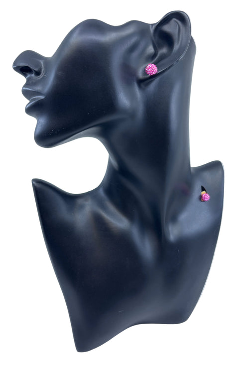 1 cm Hand-Beaded Moosehide Stud Earrings