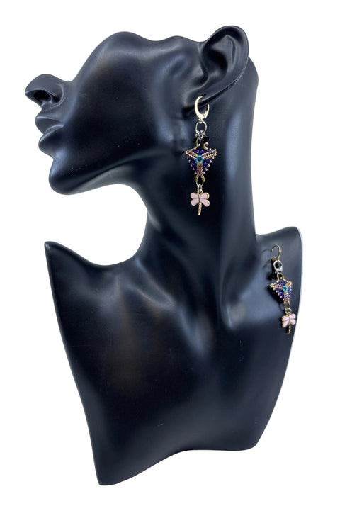 Mini Triangle Beaded Earrings