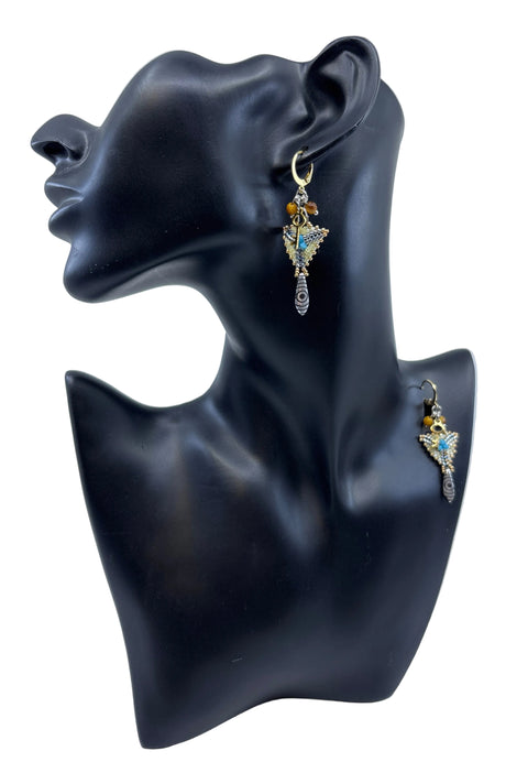 Mini Triangle Beaded Earrings