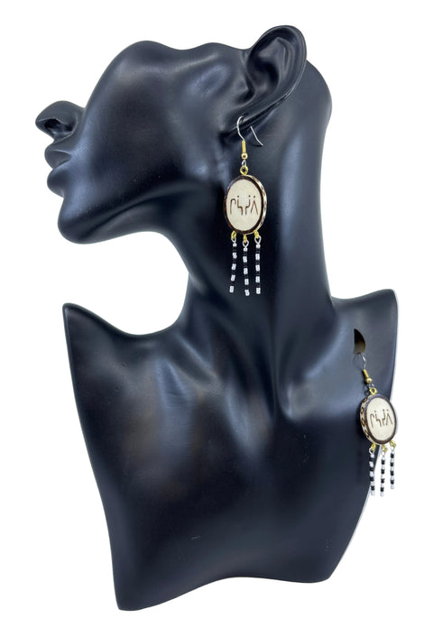 Carved Moose Antler Earrings
