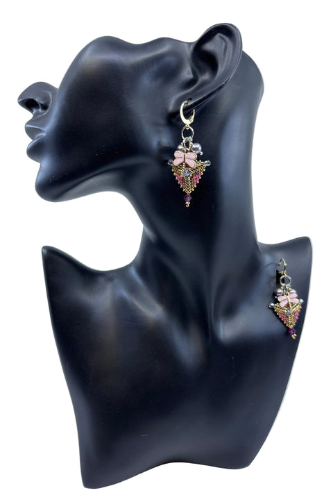 Mini Triangle Beaded Earrings