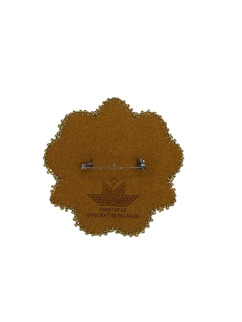 Handcrafted Beaded Moosehide Brooches by Amy