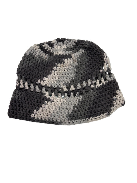 Camo Gray & Ivory Crochet Winter Tuque (20")