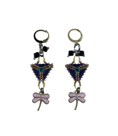 Mini Triangle Beaded Earrings