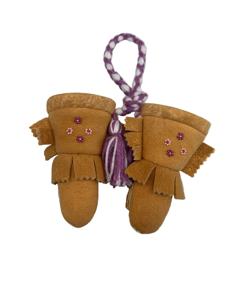 Mini Hanging Moosehide Gauntlets