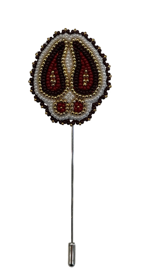 Cree Beaded Moose Track Lapel Pin