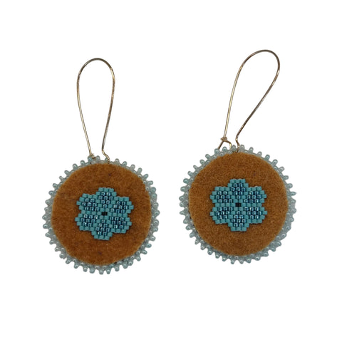 Stacey Moar Beaded Moosehide Earrings – 1.5"