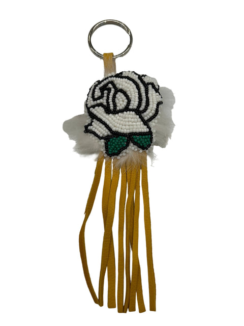 Beaded Rose Keychain, Assorted Colours