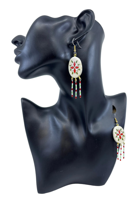 Carved Moose Antler Earrings