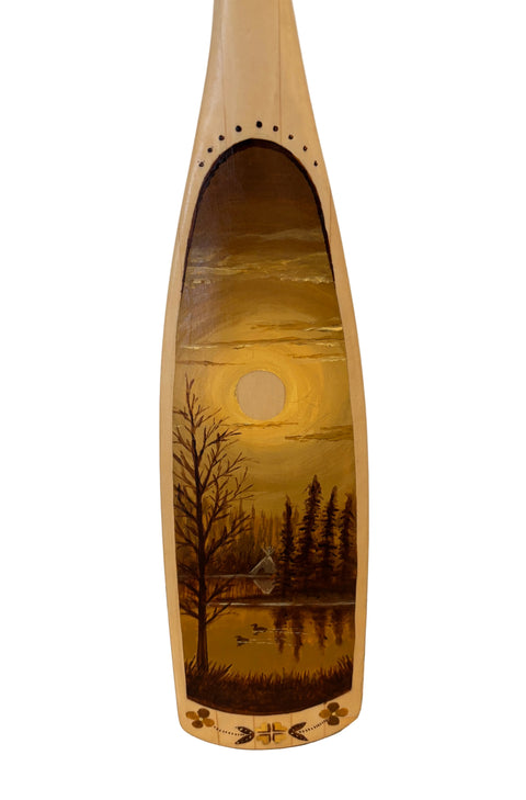 Hand-Painted Cedar Decorative Paddle, Peter Simard Jr.