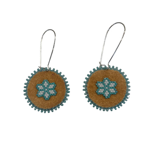 Stacey Moar Beaded Moosehide Earrings – 1.5"
