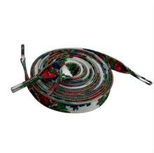 Kokom Shoelaces – White with Red Flowers